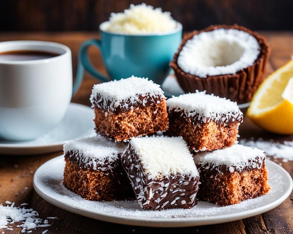 Lamingtons: Australische Kokoscakejes